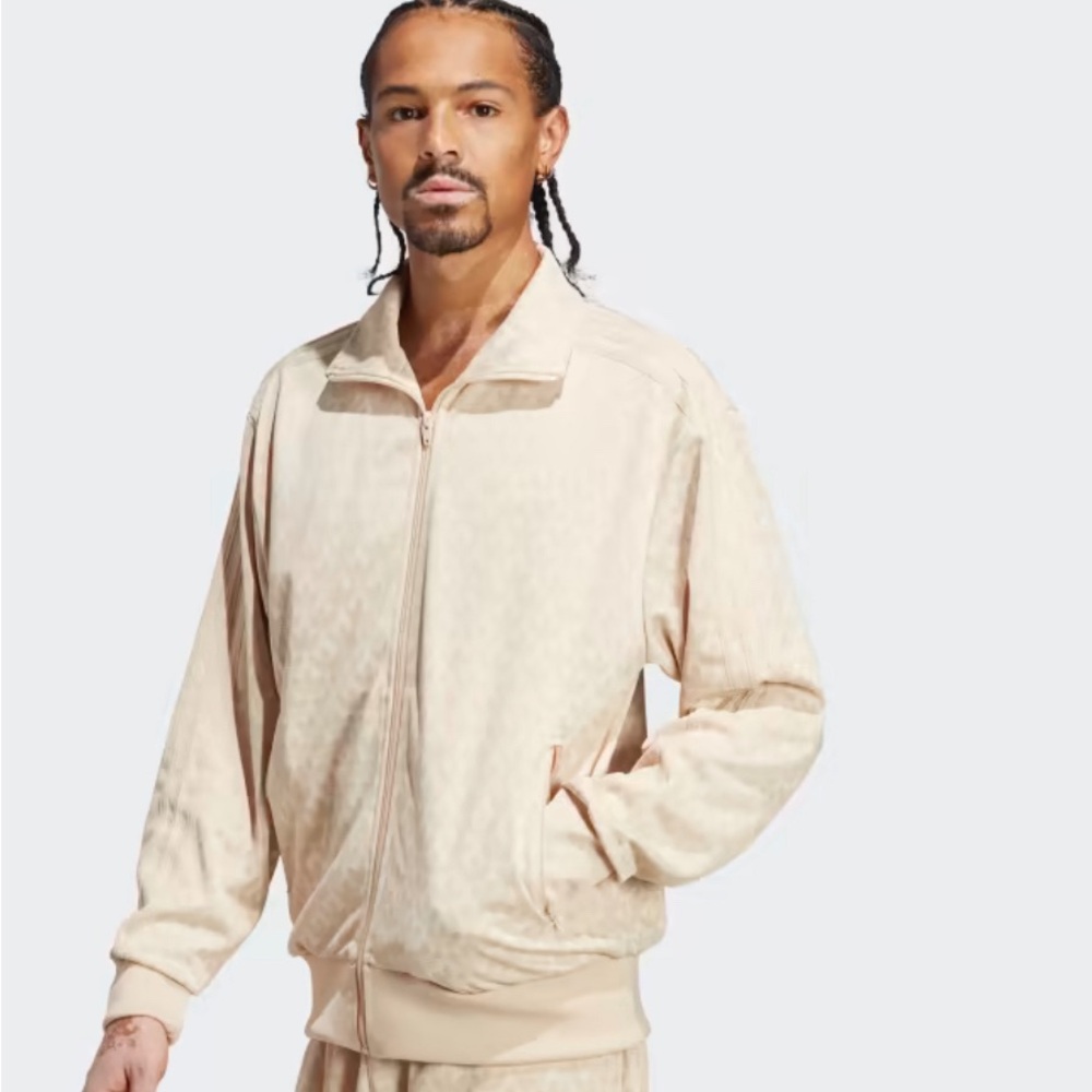 Adidas Monogram Track Jacket Men's Full Zip Sand Strata Size Small